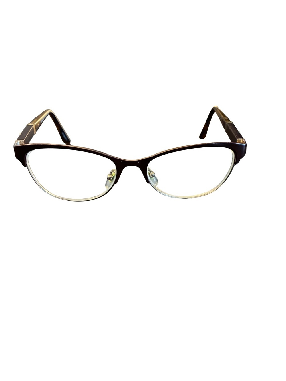 Versace VE1233Q Brown Gold Cat Eye Eyeglass Frames Italy w/ Case